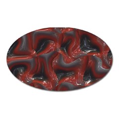 Red Grey 3d Design                                                                                    			magnet (oval) by LalyLauraFLM