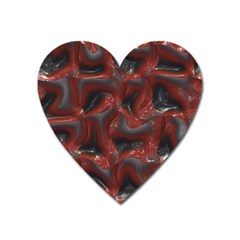 Red Grey 3d Design                                                                                    			magnet (heart) by LalyLauraFLM