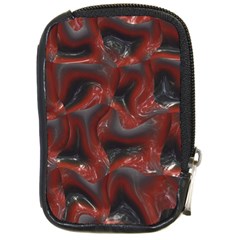 Red Grey 3d Design                                                                                    			compact Camera Leather Case by LalyLauraFLM