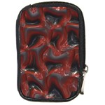 Red grey 3d design                                                                                    			Compact Camera Leather Case Front