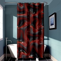 Red Grey 3d Design                                                                                    	shower Curtain 36  X 72  by LalyLauraFLM