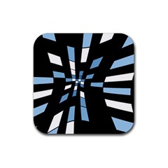 Blue Abstraction Rubber Coaster (square)  by Valentinaart