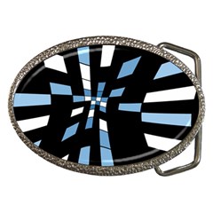 Blue Abstraction Belt Buckles by Valentinaart