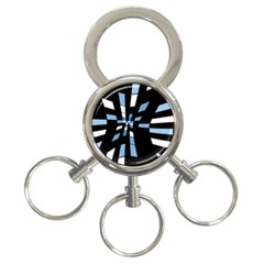 Blue Abstraction 3-ring Key Chains by Valentinaart