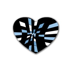 Blue Abstraction Rubber Coaster (heart) 