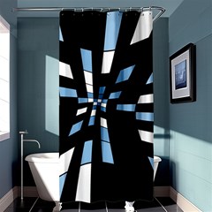 Blue Abstraction Shower Curtain 36  X 72  (stall) 