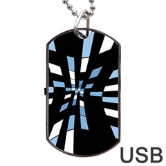 Blue Abstraction Dog Tag Usb Flash (one Side)