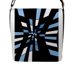 Blue Abstraction Flap Messenger Bag (l)  by Valentinaart