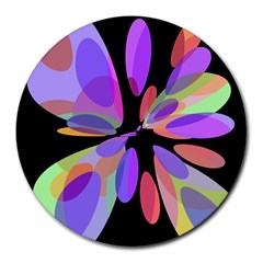 Colorful abstract flower Round Mousepads