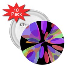 Colorful abstract flower 2.25  Buttons (10 pack) 