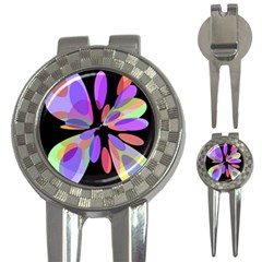 Colorful abstract flower 3-in-1 Golf Divots