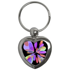 Colorful abstract flower Key Chains (Heart) 