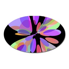 Colorful abstract flower Oval Magnet