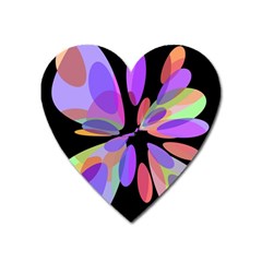 Colorful abstract flower Heart Magnet