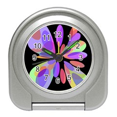 Colorful abstract flower Travel Alarm Clocks