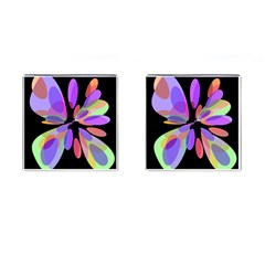 Colorful abstract flower Cufflinks (Square)