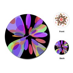 Colorful abstract flower Playing Cards (Round) 