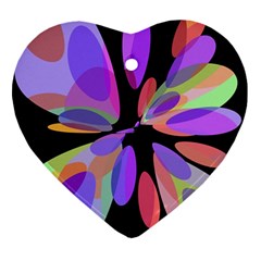 Colorful abstract flower Heart Ornament (2 Sides)