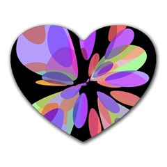 Colorful abstract flower Heart Mousepads