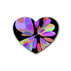 Colorful abstract flower Heart Coaster (4 pack) 