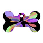 Colorful abstract flower Dog Tag Bone (One Side) Front