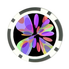 Colorful abstract flower Poker Chip Card Guards