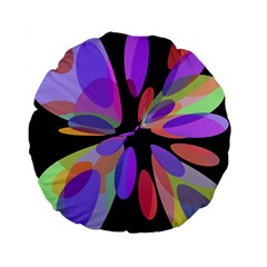 Colorful abstract flower Standard 15  Premium Round Cushions