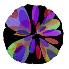 Colorful abstract flower Large 18  Premium Round Cushions