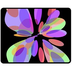 Colorful abstract flower Double Sided Fleece Blanket (Medium) 