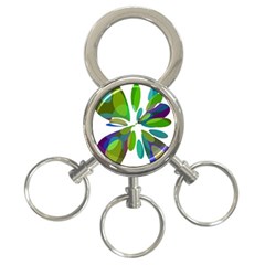 Green Abstract Flower 3-ring Key Chains by Valentinaart