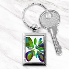 Green Abstract Flower Key Chains (rectangle)  by Valentinaart