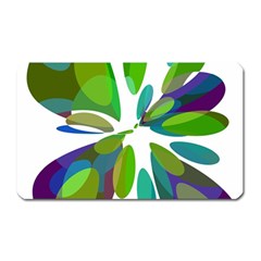 Green Abstract Flower Magnet (rectangular) by Valentinaart