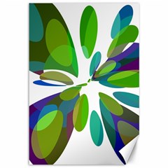 Green Abstract Flower Canvas 12  X 18   by Valentinaart