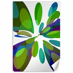 Green Abstract Flower Canvas 24  X 36  by Valentinaart