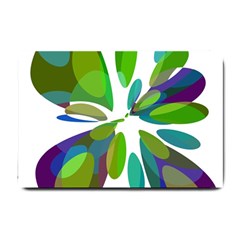 Green Abstract Flower Small Doormat  by Valentinaart