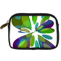 Green Abstract Flower Digital Camera Cases by Valentinaart