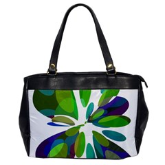 Green Abstract Flower Office Handbags by Valentinaart