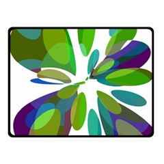 Green Abstract Flower Fleece Blanket (small) by Valentinaart