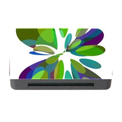 Green Abstract Flower Memory Card Reader With Cf