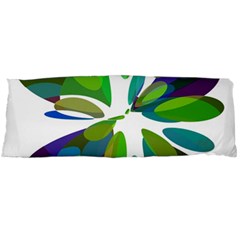 Green Abstract Flower Body Pillow Case (dakimakura) by Valentinaart