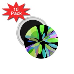 Green Abstract Flower 1 75  Magnets (10 Pack)  by Valentinaart