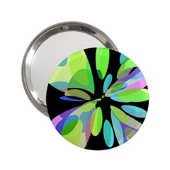 Green Abstract Flower 2 25  Handbag Mirrors by Valentinaart