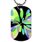 Green abstract flower Dog Tag (Two Sides) Front