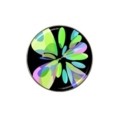 Green Abstract Flower Hat Clip Ball Marker by Valentinaart