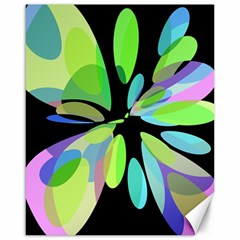 Green Abstract Flower Canvas 16  X 20   by Valentinaart