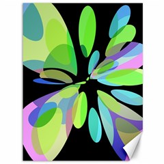 Green Abstract Flower Canvas 36  X 48   by Valentinaart