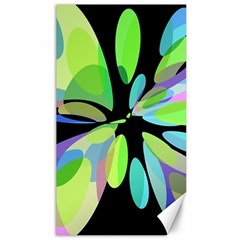 Green Abstract Flower Canvas 40  X 72  