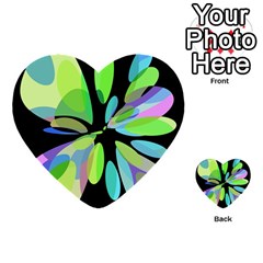 Green Abstract Flower Multi-purpose Cards (heart) 