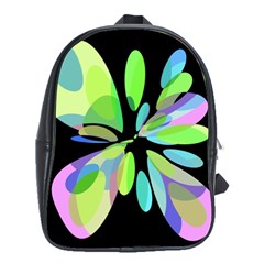 Green Abstract Flower School Bags(large)  by Valentinaart