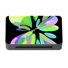 Green Abstract Flower Memory Card Reader With Cf by Valentinaart